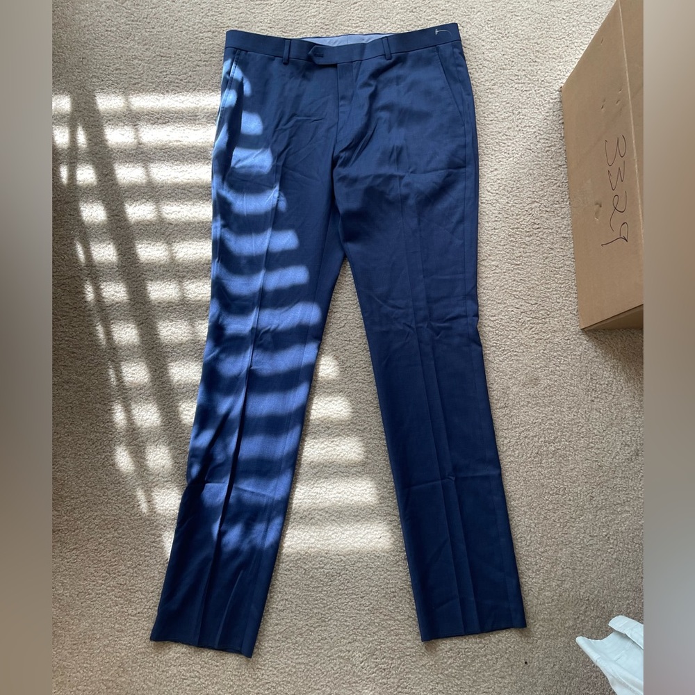 Tommy Hilfiger Lowen suit pants, sz 38, unfinished hem, Blue, NWT $150